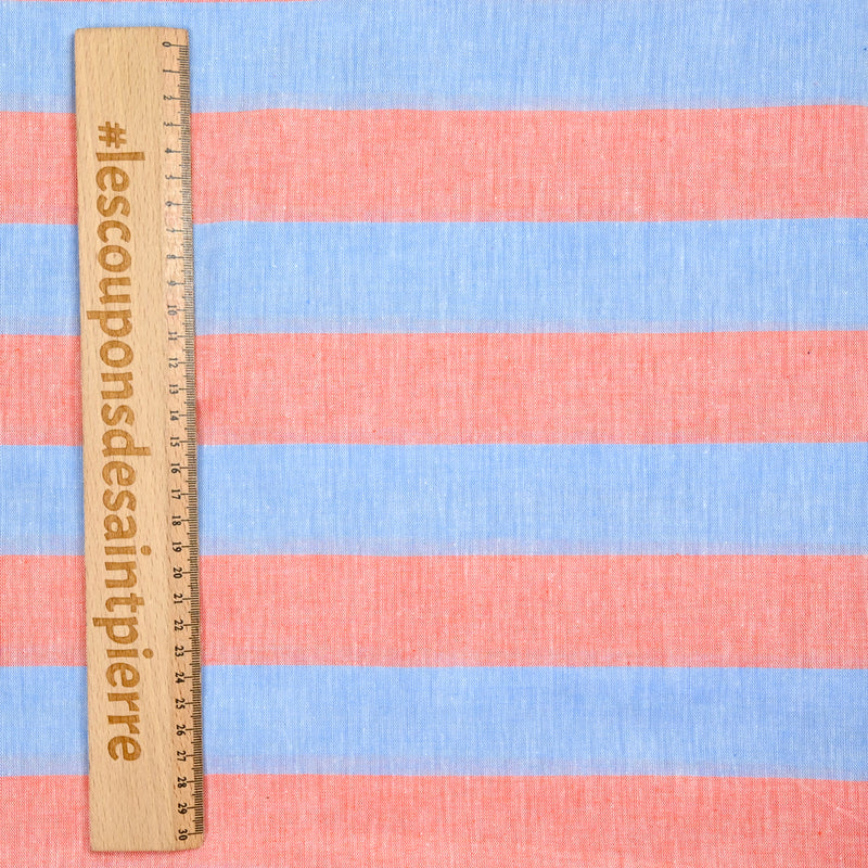 Blue and orange striped cotton