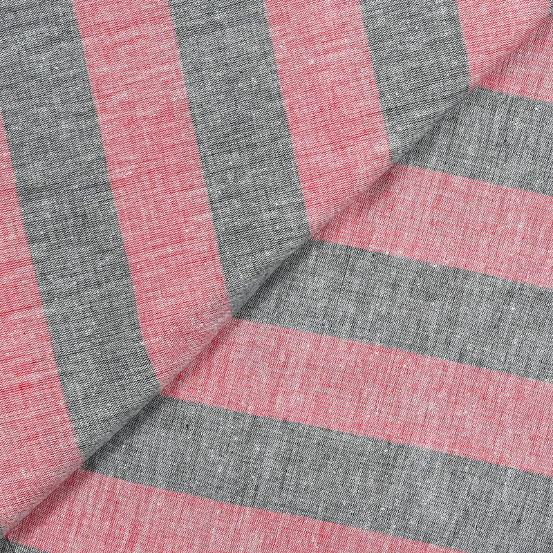 Black and red striped cotton