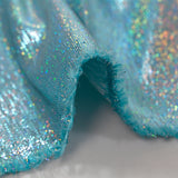 Lamé de polyamide et acétate holographique bleu