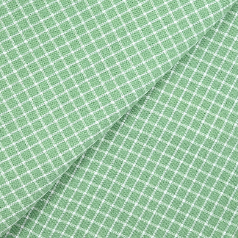 Coton à carreaux 1 cm fond vert