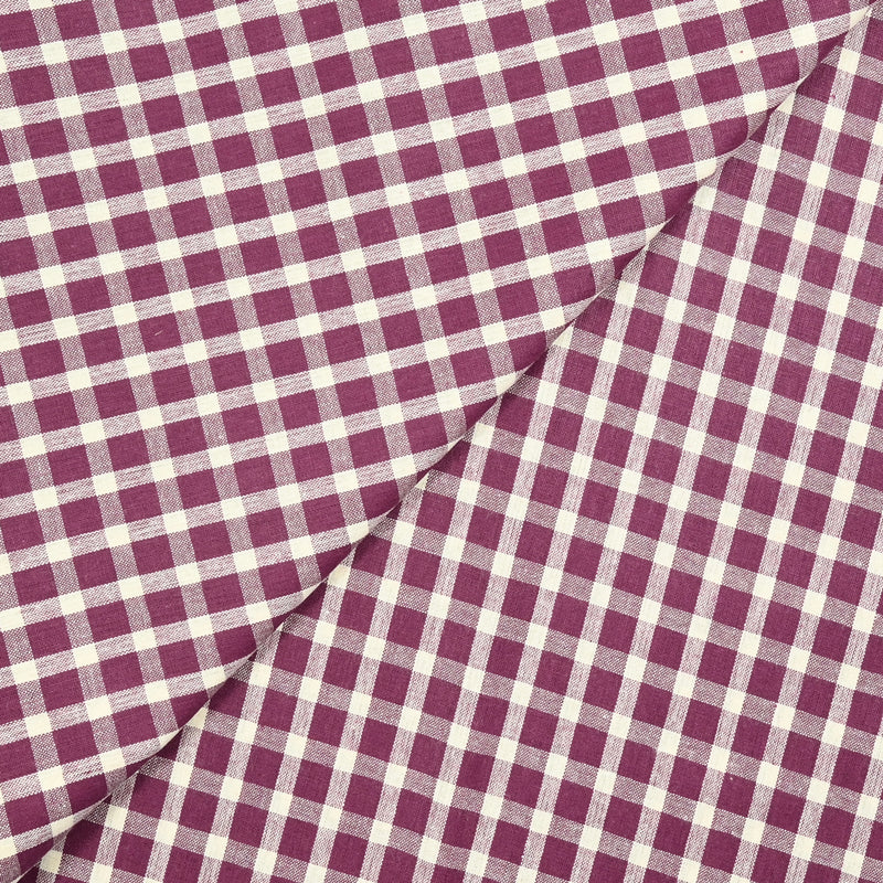 Coton à carreaux 1 cm fond violet