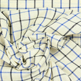 Blue and black online checkered cotton ecru background