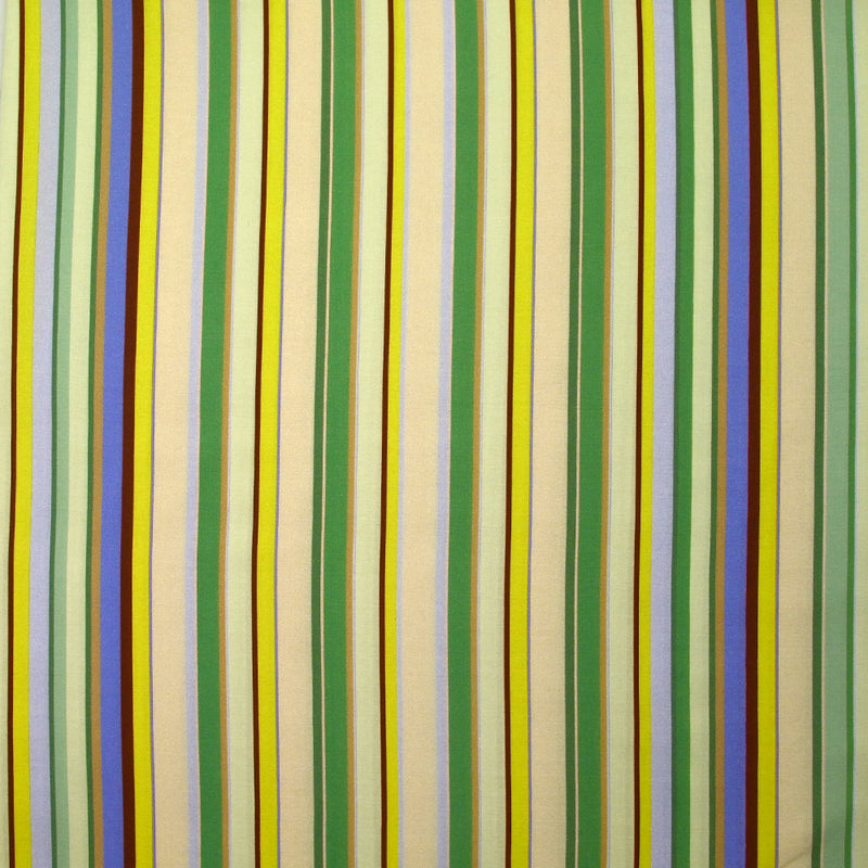 Viscose imprimée rayure arlequin vert et jaune fluo