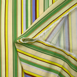 Viscose imprimée rayure arlequin vert et jaune fluo