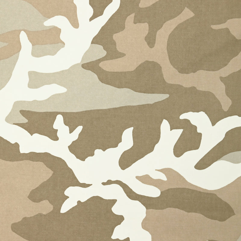 Satin de coton élasthanne lourd camouflage tan militaire