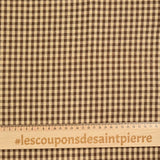 Coton Vichy 5 mm marron et beige
