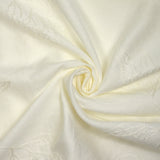Crêpe viscose Lily brodé feuillage blanc cassé