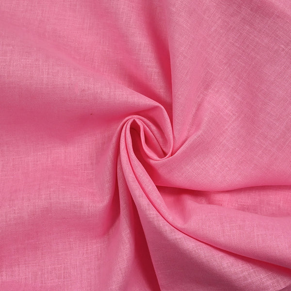 Lin et coton uni rose bonbon