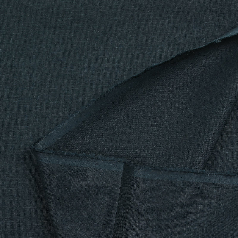 Lin et coton uni bleu nuit