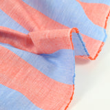 Blue and orange striped cotton