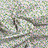 Cotton Printed Chantale Flowers Green and Rose