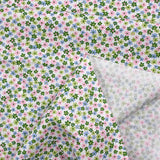 Cotton Printed Chantale Flowers Green and Rose