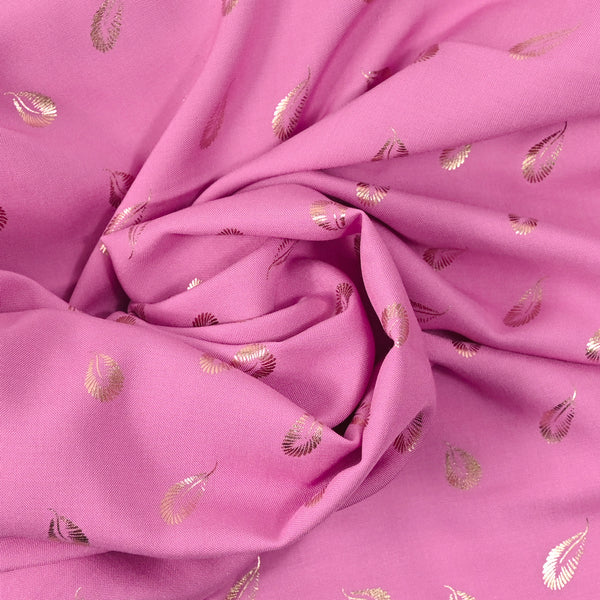 Printed viscose pink feather