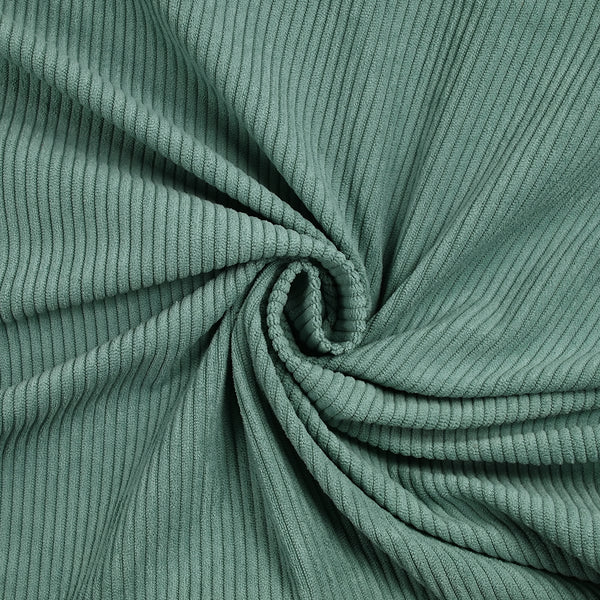 Velours polyester côtelé jade