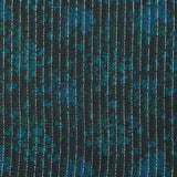 Lurex silk chiffon striped duck blue flowers anthracite background