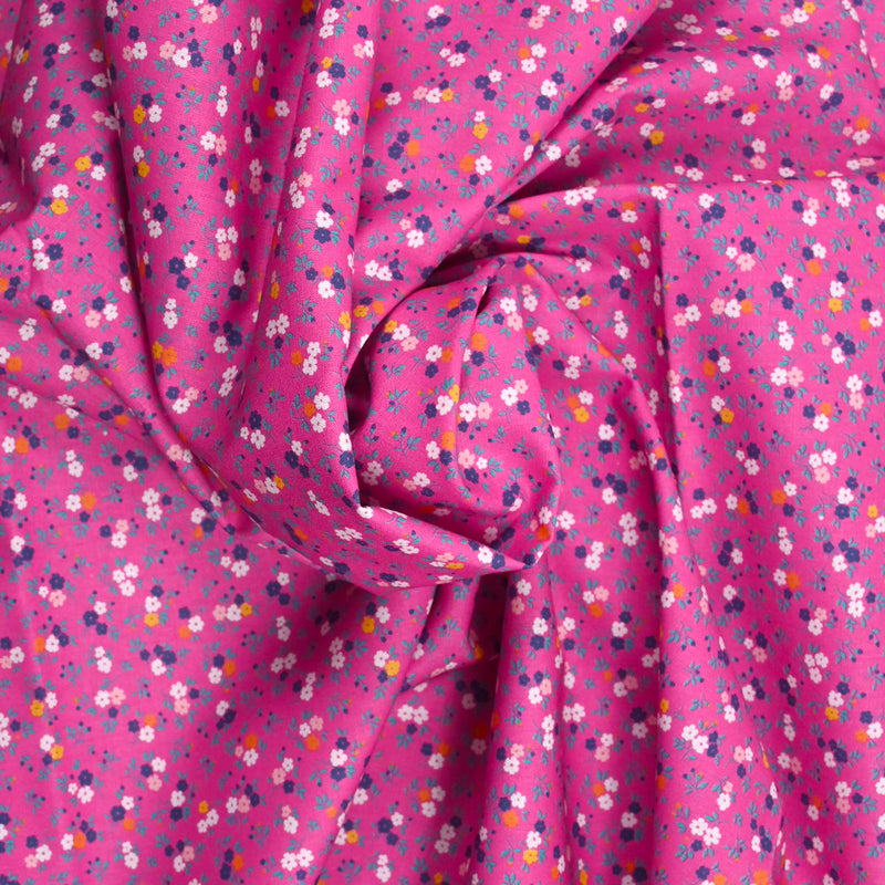 Sandra Flowers Print Cotton Pink Foundation