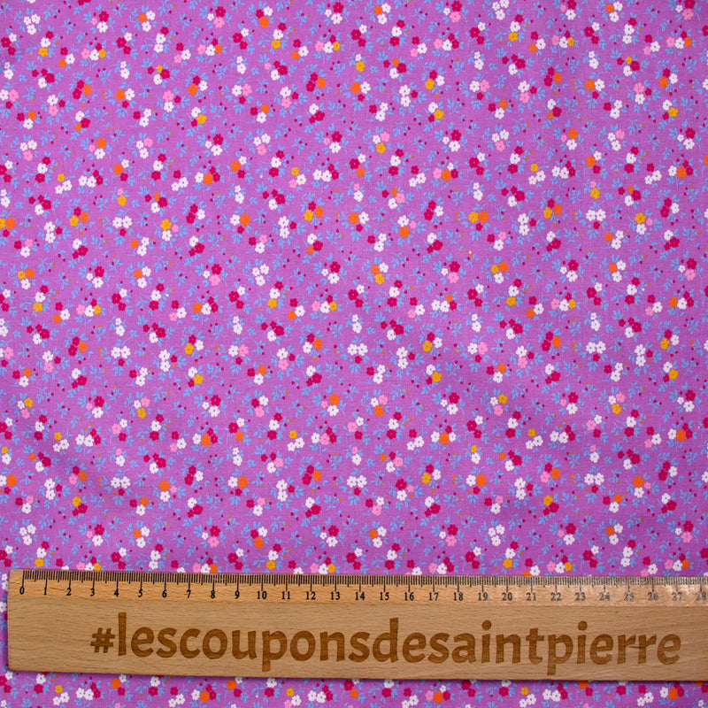 Sandra Flowers Print Cotton Purple Foundation