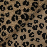 Fausse fourrure sherpa léopard noir fond marron