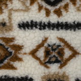 Fausse fourrure sherpa aztèque marron fond blanc cassé