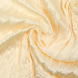 Satin de polyester plissé effet froissé ivoire