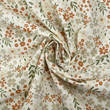 Algodón estampado con flores Ilona fondo blanco roto