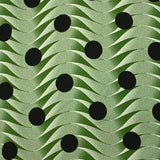 Crêpe viscose imprimé vague à pois fond vert matcha