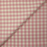 Tissu tailleur laine vichy rose et blanc cassé