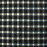 Flanelle de laine à carreaux blanc cassé et bleu fond noir