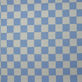Jacquard de laine mélangée damier gris et bleu