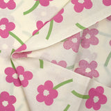 Coton imprimé les fleurs de Rose fond écru