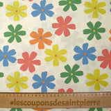 Coton imprimé les fleurs de Ninon fond écru