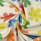 Coton imprimé les fleurs de Ninon fond écru