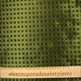 Jacquard de polyester satiné à carreaux vert