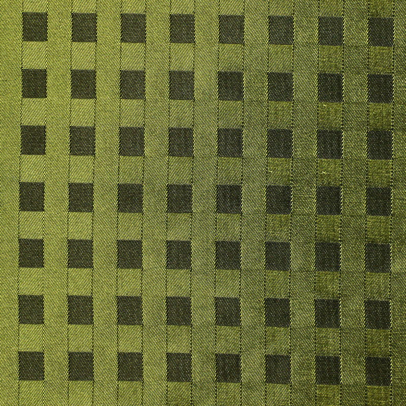 Jacquard de polyester satiné à carreaux vert