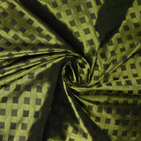 Jacquard de polyester satiné à carreaux vert