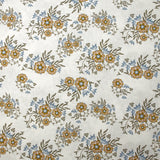 Algodón estampado con flores Naïla fondo blanco roto