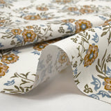 Algodón estampado con flores Naïla fondo blanco roto