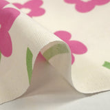 Coton imprimé les fleurs de Rose fond écru