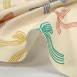 Lazos de cinta estampada de algodón con fondo crudo