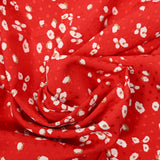 Viscose impreso Jacquard Flores de fondo rojo