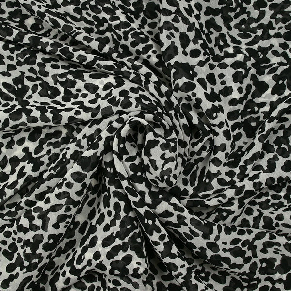 Mousseline imprimée animosité fond blanc