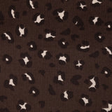 Velours de coton côtelé imprimé guépard fond marron