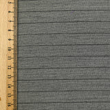 Tissu tailleur laine rayé noir fond gris argent
