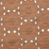 Broderie anglaise festonnée Alice noix de muscade