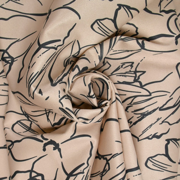 SCUBA Touched Swedish printed flowers beige background