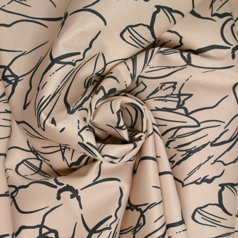 SCUBA Touched Swedish printed flowers beige background