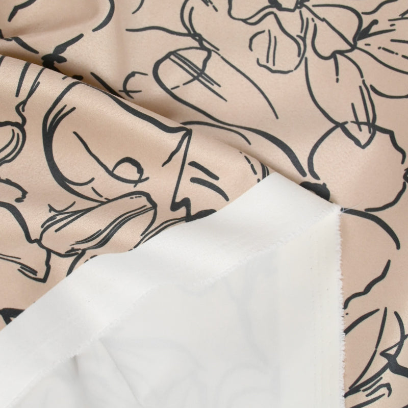 SCUBA Touched Swedish printed flowers beige background