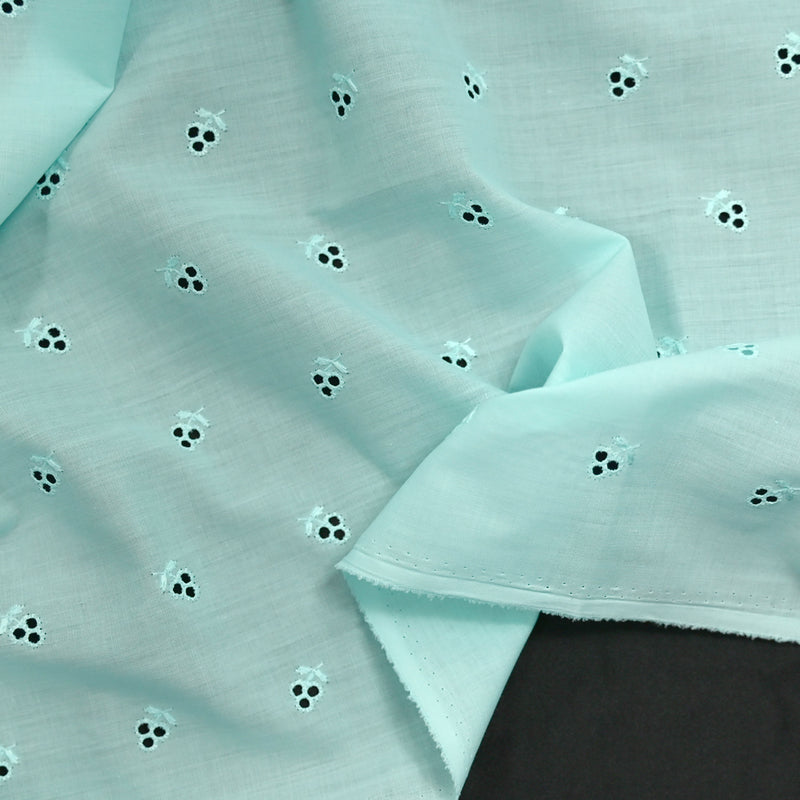 Broderie anglaise 3 trous turquoise