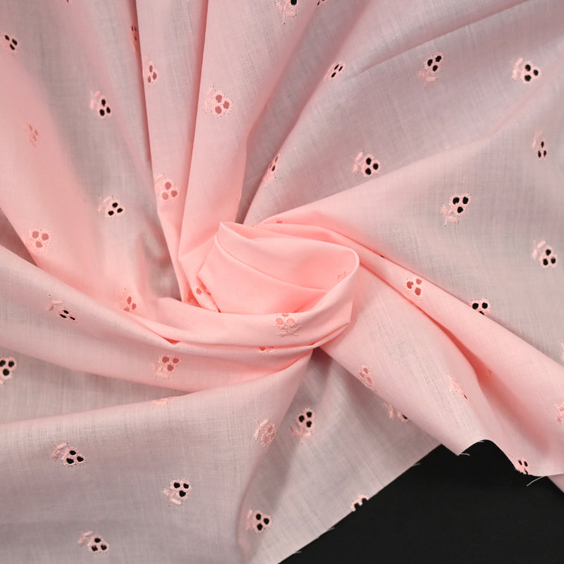 Broderie anglaise 3 trous rose