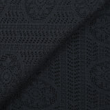 Punto de encaje efecto crochet de polialgodón con banda circular negra